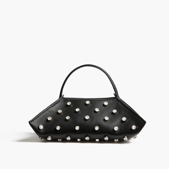 Altuzarra Origami Baguette Black Leather Crystal